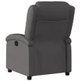 thumbnail image 3 of vidaXL Manual Recliner Chair, Adjustable Backrest/ Footrest, Gray Real Leather, 3 of 5