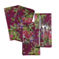 thumbnail image 2 of "S4Sassy Pink Leaves & Peony Floral Tea Party Table Linen Printed Washable Napkins Set 18 x 18""(Pack of 6)", 2 of 8
