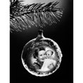 thumbnail image 2 of Close-up of an image of a girl hugging a doll superimposed on a Christmas ornament Poster Print, 2 of 4