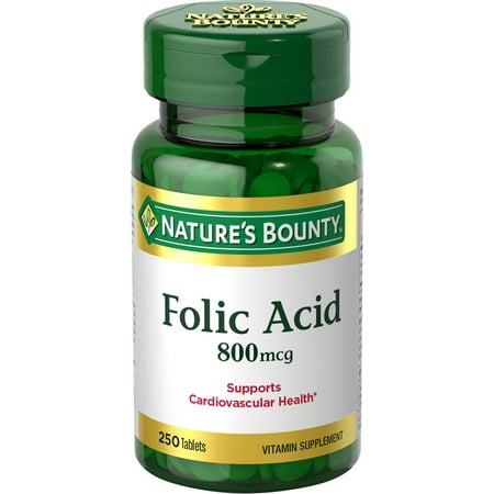 Nature's Bounty® Folic Acid 800 mcg, 250 Tablets (Best Way To Take Folic Acid)