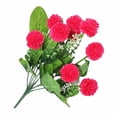 thumbnail image 4 of Ramo de flores de simulación de 9 cabezas, tela, adorno floral falso, decoración para el hogar, sala de estar, verde, amarillo Advancent HA8158-05B, 4 of 6