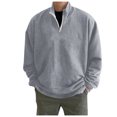 thumbnail image 2 of Baqcunre Oversized Sweatshirt,Zipper Solid Stand Collar Hoodless Pullover Loose Oversize Sweater Coat Sweatshirts for Men,Long Sleeve Shirts for Men Men's Fashion Hoodies & Sweatshirts Grey L, 2 of 6