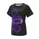 thumbnail image 4 of Gibobby Playera de Manga Corta con Cuello Redondo Camiseta manga corta con cuello redondo para mujer, camiseta informal suelta(Negro,CH), 4 of 5