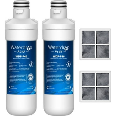 Waterdrop Plus LT1000PC ADQ747935 NSF 401 Refrigerator Water Filter and Air Filter, Replacement for LG® LT1000P®, LT-1000PC, LRFXC2406S, LMXS28596S, LFXC22526D and LT120F®, 2 Combo (Package May Vary)