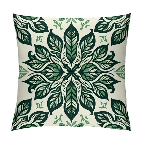 Creowell French Green Lumbar Cushion Cover Geometric Modern Designer Styles Art Farmhouse Decor Throw Pillow Cover, Cushion Pillowcase For Indoor Outdoor Sofa Bedroom Home Decorative Gifts，Multi-Size