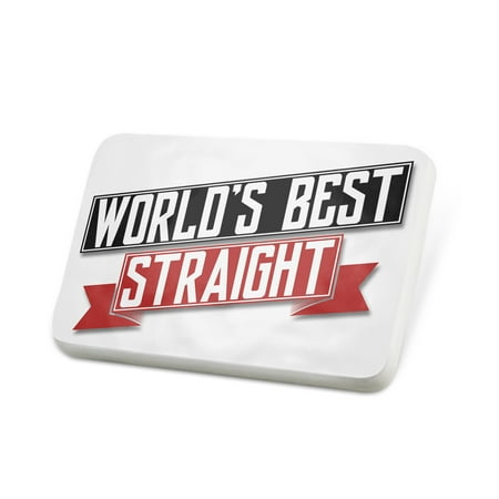 Porcelein Pin Worlds Best Straight Lapel Badge –