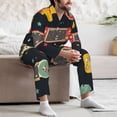 thumbnail image 7 of Naloa Retro Video Game Men’s Pajamas Set - Long Sleeve Button Down Sleep Shirt and Pajama Bottoms Sleepwear Set-X-Large, 7 of 7
