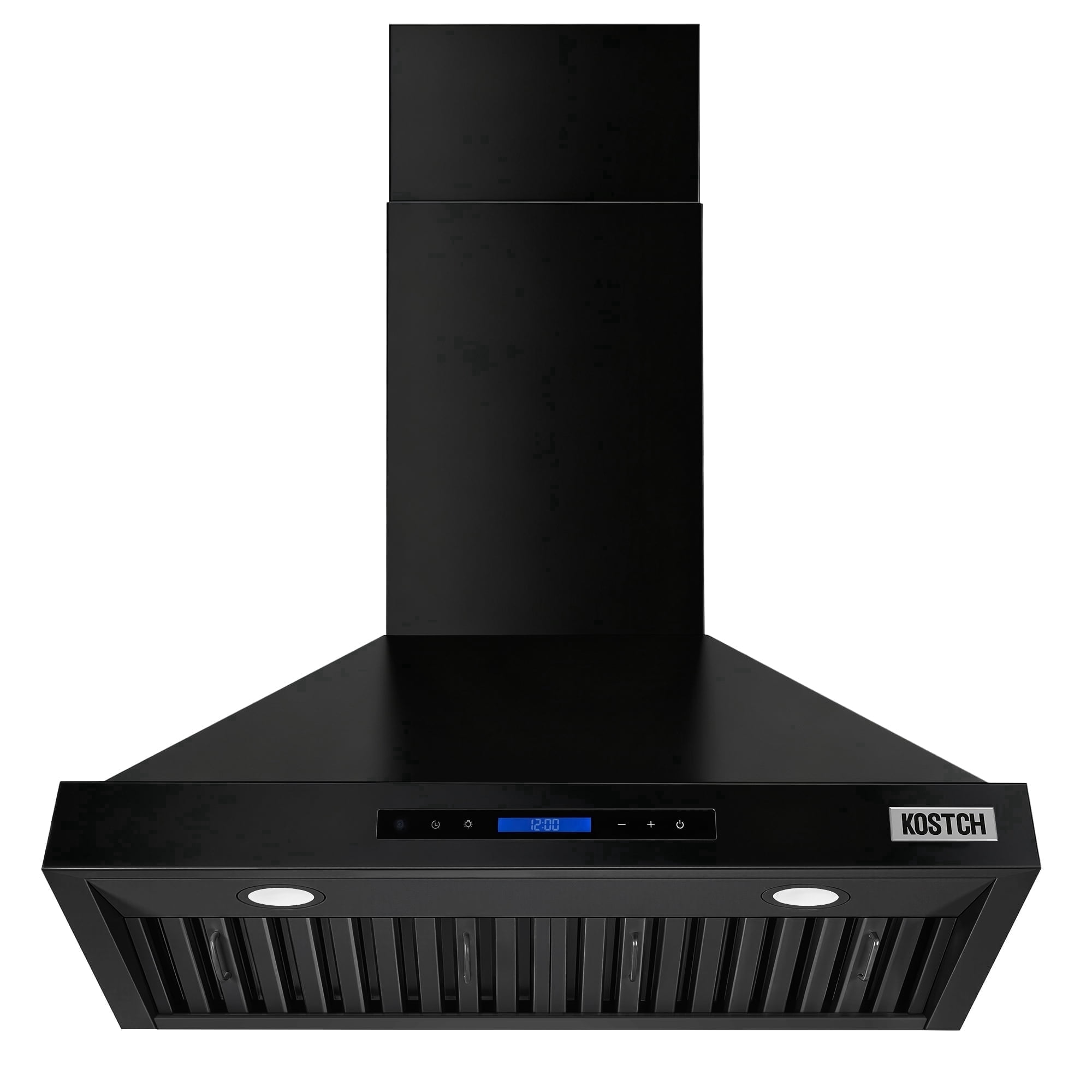 KOSTCH 30 inch Convertible Ducted Wall-Mount Range Hood, 600 CFM Kitchen Vent Hood with 3 Speed Exhaust Fan & LED Light, Kitchen Range Hood with Touchscreen Control Panel & Remote Control