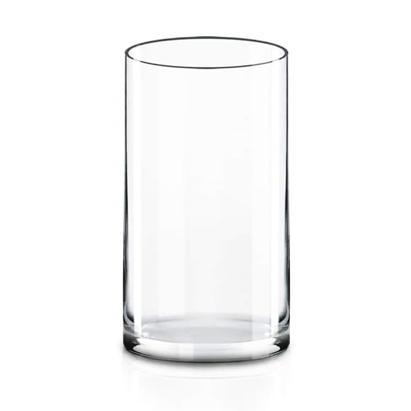 Jarrón cilíndrico de vidrio CYS Excel de 10 cm de alto x 12,7 cm de profundidad, florero de vidrio