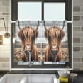 thumbnail image 5 of joogoo A Highland Cow Curtains Sets Half Window Cafe Farmhouse Tier 2 Panels Short Curtain Rod Pocket 27"W x 24"L, 5 of 7