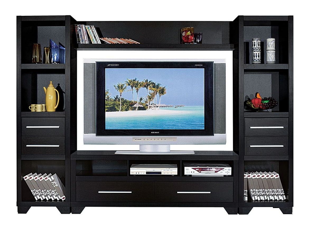 FC Design 4Piece Entertainment Center with TV Stand, 2 Media Tower
