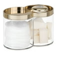 thumbnail image 6 of mDesign Plastic Dual Canister Jar Organizer Set - Storage Lid, Clear/Soft Brass, 6 of 9