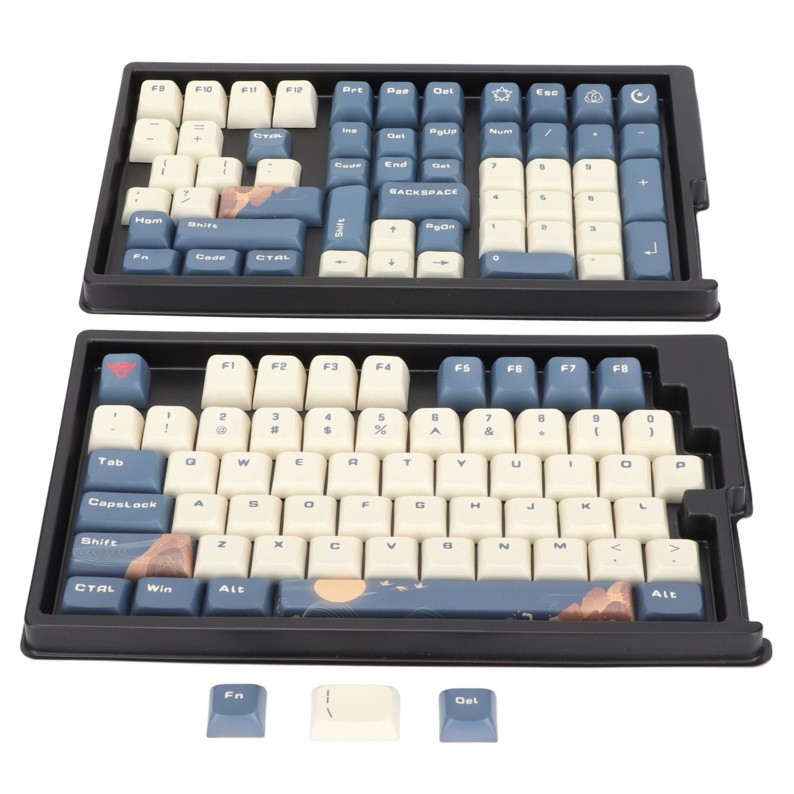 5-Sided Sublimated PBT Keycaps for Mechanical Keyboards - Cherry Height, 114-Key Set compatible with 61/68/84/87/104/108 Keys - Enhanced Gaming Experience