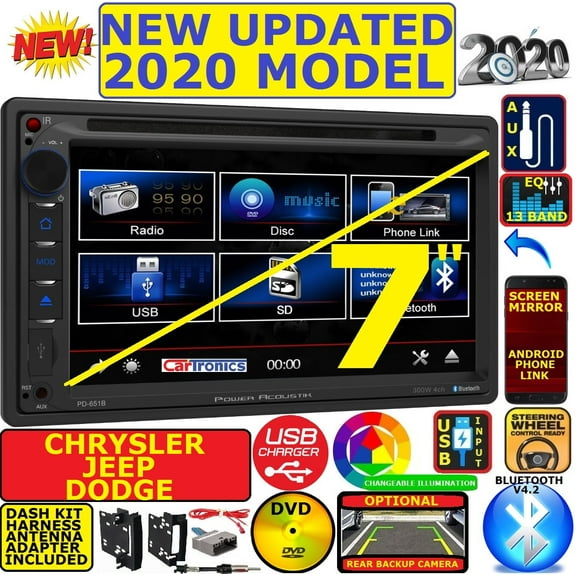 FITS SELECT 2007 & UP CHRYSLER JEEP DODGE CD/DVD BLUETOOTH USB CAR RADIO STEREO