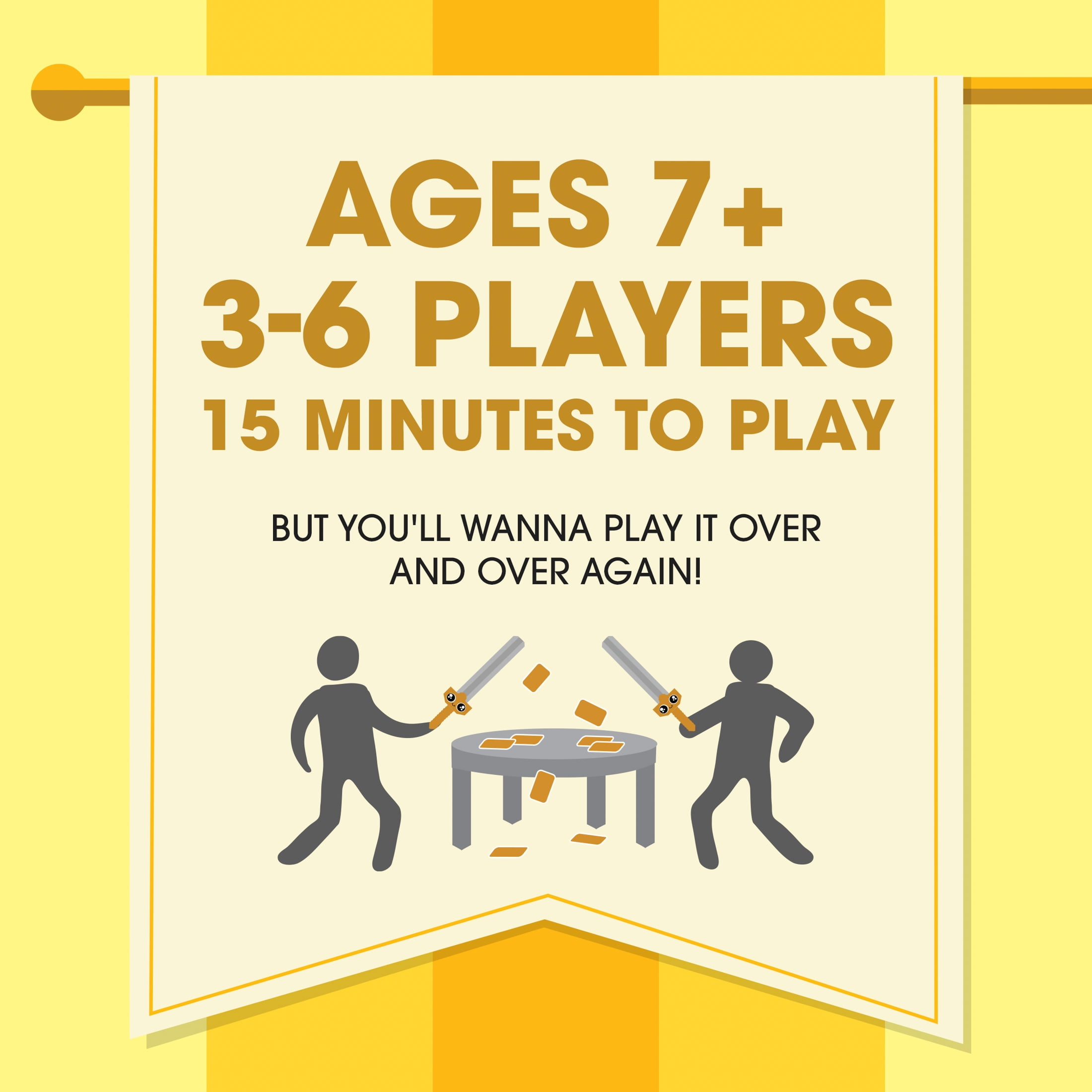Let’s Hit Each Other with Fake Swords by Exploding Kittens - 3-6 Players - Ages 7+ - 15 Minutes to Play - a Sword Fighting Card Game - Party Game for Kids