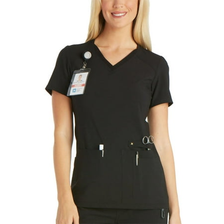 - Cherokee 'iflex' V-Neck Knit Panel Top Scrub Top