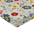 thumbnail image 2 of Ambesonne Floral Fitted Sheet, Flower Butterfly Pattern, Twin XL Size, Multicolor, 2 of 3
