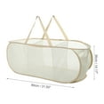 thumbnail image 3 of Unique Bargains 1 Pc 100L Folding Laundry Basket Portable Hamper Basket for Bathroom 31.50"x14.17"x14.17" Beige, 3 of 6