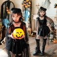 thumbnail image 2 of Girls Gothic V-Neck Sleeveless Tutu Dress with Mesh Cape Sleeves and Belt for Halloween Party 4-12 Years, 2 of 7