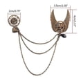 thumbnail image 4 of Gothic Gears Chain Brooch Steampunk Skull Wings Badge Enamel Pins For Halloween, 4 of 5