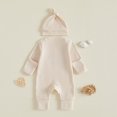 thumbnail image 4 of Cjfdfy Newborn Baby Boy Girl Fall Outfit Hello I'm New Here Print Long Sleeve Ribbed Romper And Hat Infant Cute Coming Home Fall Winter Outfit 0-6 Months, 4 of 9