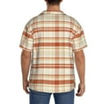 thumbnail image 3 of Xecao Minimalist plaid Men's Casual Short-sleeved Shirt, a button-up collared shirt with a pocket-Small, 3 of 5