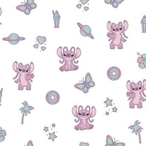 RoomMates Disney Lilo & Stitch Angel Pink Peel and Stick Wallpaper