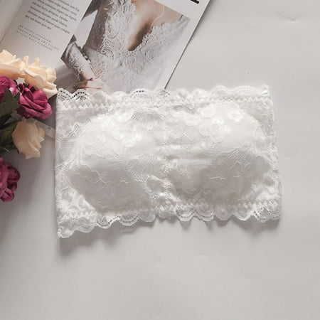 snowsong Bras for Women Bralettes for Women Women Sexy Lace Lingerie Wrapped Chest Seamless Invisible Bra Underwear Wireless Bra Seamless Bras Full Coverage Bras White XL