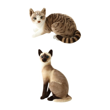2pcs Simulation Cat Toys Lovely Lifelike Crafts Desktop Decor for Children