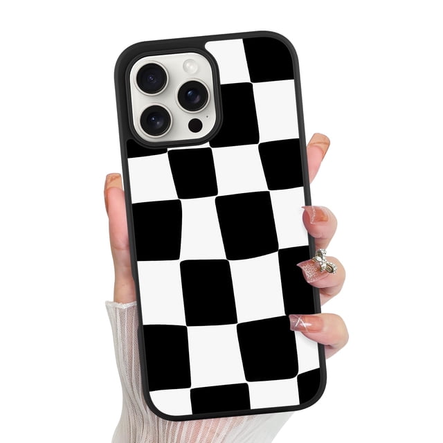 Funda de teléfono KANGHAR para iPhone 16 Pro Max con estampado de cuadros