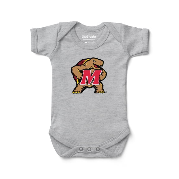 Infant Chad & Jake Heather Gray Maryland Terrapins Mascot Bodysuit