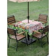 thumbnail image 3 of Outdoor Tablecloth with Umbrella Hole and Zipper, Easter Bunny Gnomes Square Table Cloth 60x60 Inch Waterproof Tablecloth, Spring Easter Eggs Floral Pink Plaid Picnic Table Cover for Patio Camping, 3 of 7