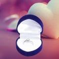 thumbnail image 4 of HDWUEN Flocking Ring Box Heart-Shaped Flip Lid Jewelry Proposal Ring Box Jewelry Gift Packaging Storage, 4 of 6