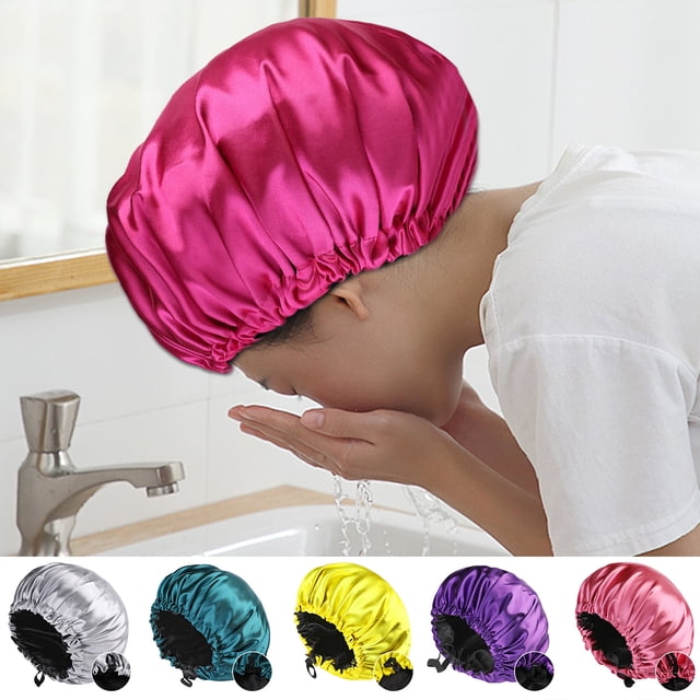 Neinkie Bonnet de Satin Bonnet de Nuit - Extra Grand, Double Couche, Réversible, Bonnet de Satin Réglable pour Dormir Bonnet pour Cheveux