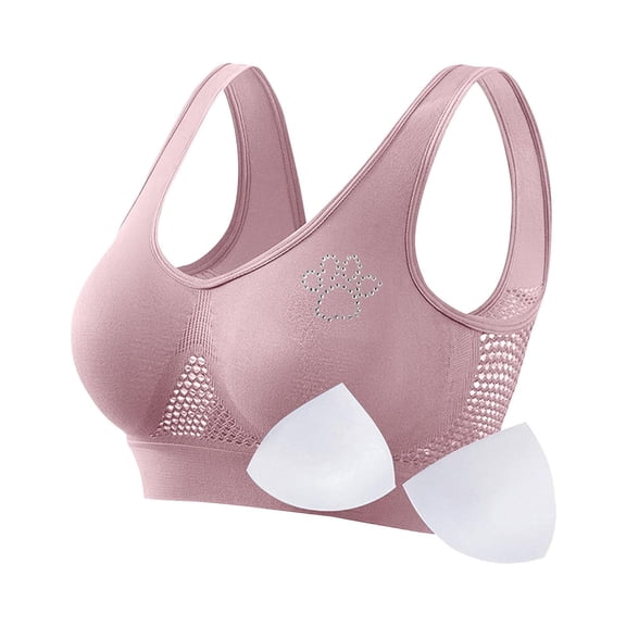 Plus Size Sports Bras for Women Seamless High Impact Bralette Wirefree Bra with Removable Pads for Yoga Gym Workout Womens Bras