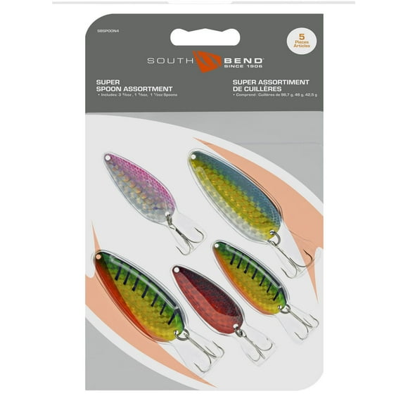 South Bend SBSPOON4 Prism Spoon Assortment 5 Pack, Prism Spoon Assortment