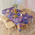 thumbnail image 3 of Purple Paisley and Floral Pattern Rectangle Tablecloth 60"x102",Waterproof Polyester Rectangle Table Cloth, Wipeable Spillproof Polyester Tablecloth for Dining, Camping, Indoor and Outdoor, 3 of 6