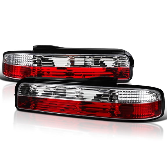 Spec-D Tuning Red Clear Lens Tail Lights Compatible with 1989-1994 Nissan 240SX S13 2DR Couple, Left Right Pair Assembly