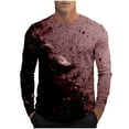 thumbnail image 2 of Aobny Red Plus Size Fall Tops Cotton Workout Long Sleeve T Shirts Big & Tall Crew Neck Graphic Pullover Tshirts,XXXXL, 2 of 5