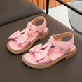 thumbnail image 4 of FAOWME Kids Girls Sandals Open Toe Ankle Strap Dress Shoes Wedding Party For Toddler Kids Bowknot Princess Shoes Pink 9-9.5 Years, 4 of 7