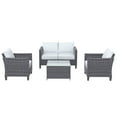 thumbnail image 3 of Ovios 4 Pieces Outdoor Patio Furniture Set All-Weather Patio Conversation Wicker Sectional Couch with Coffee Table for Balcony, 3 of 6