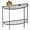 Gray Glass, variant on Glass Console Table 2 Tier Half Moon Entryway Table Modern Couch Table Small Entry Way Tables for Living Room Hallway, Easy Assembly, Gray Glass