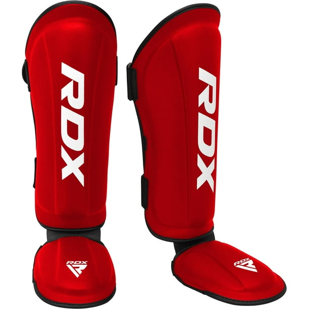 RDX Espinilleras Kickboxing Muay Thai SATRA SMMAF Aprobado Premium Maya Hide Cuero Pierna Empeine Almohadillas de Protección MMA Artes Marciales Patadas Sparring Equipo de Entrenamiento BJJ Karate Box