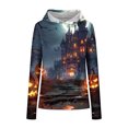 thumbnail image 4 of Womens Halloween Hoodies Plus Size Trendy Pumpkin Printed Casual Loose Long Sleeve Soft Comfy Pullover Tops,Gray 4,3XL, 4 of 5