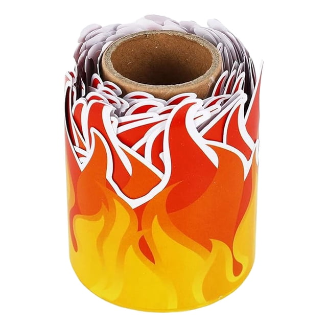 Miangastore 1 Rouleau de Bordure de Tableau d'Affichage DIY Bordure de Flamme Bordure de Tableau d'Affichage Roulé Bordure en Forme de Feu Bordure Murale