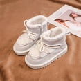thumbnail image 2 of BFHHYA Boys Girls Winter Boots Faux Furry First-Walker Soft Warm Shoes Snow Shoes Outdoor with Laces & Side Zipper, for Winter Playdates & Daily Wear, 2 of 9