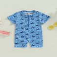 thumbnail image 2 of Baby Boys One-Piece Swimsuit  Cute Shark Print Short Sleeve Zip Up Rashguard Swimwear, 2 of 8