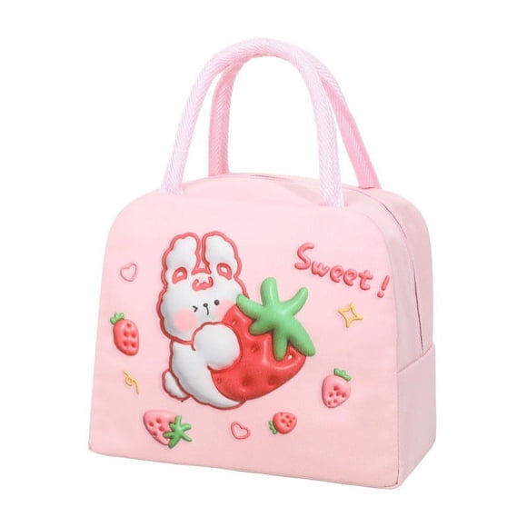 Cartoon Lunch Bag Clearance! Beneky Storage Rack, Hand Held Bag Insulated Bag Lunch Box Bag Lunch Bag Brown Puppy (3D Insulation), Cartoon Lunch Bag Pink Strawberry Rabbit Clearance Sales