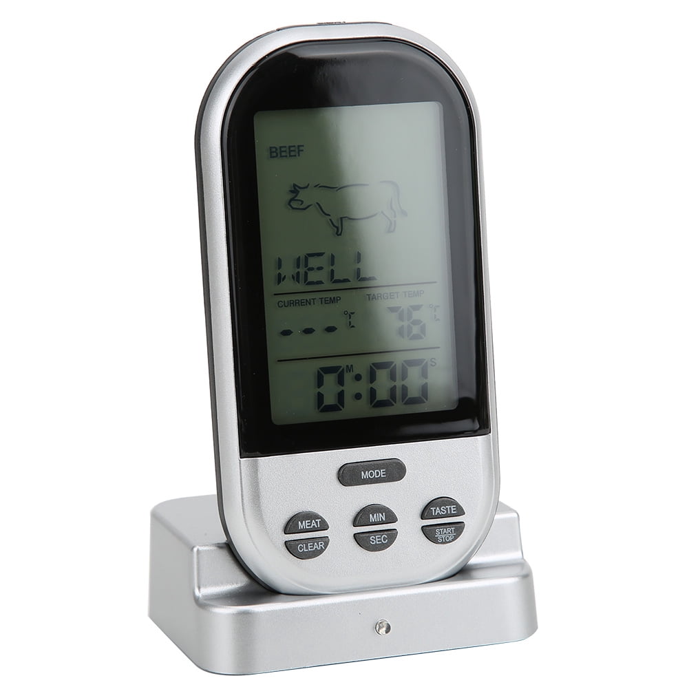 YAHHU Wireless BBQ Thermometer for Meat Smoker Grill, Instant Read Food Thermometer with 100ft Long Range RF Transmission, Digital Cooking Thermometer for Kitchen (12x6.2cm / 4.7x2.4in)