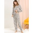 thumbnail image 3 of Pijama De Franela Lindo Impreso Manga Larga Top Y Pantalones Para Dormir Ropa De Dormir Suave Conjuntos Invierno Para Mujeres Leopardo M, 3 of 6